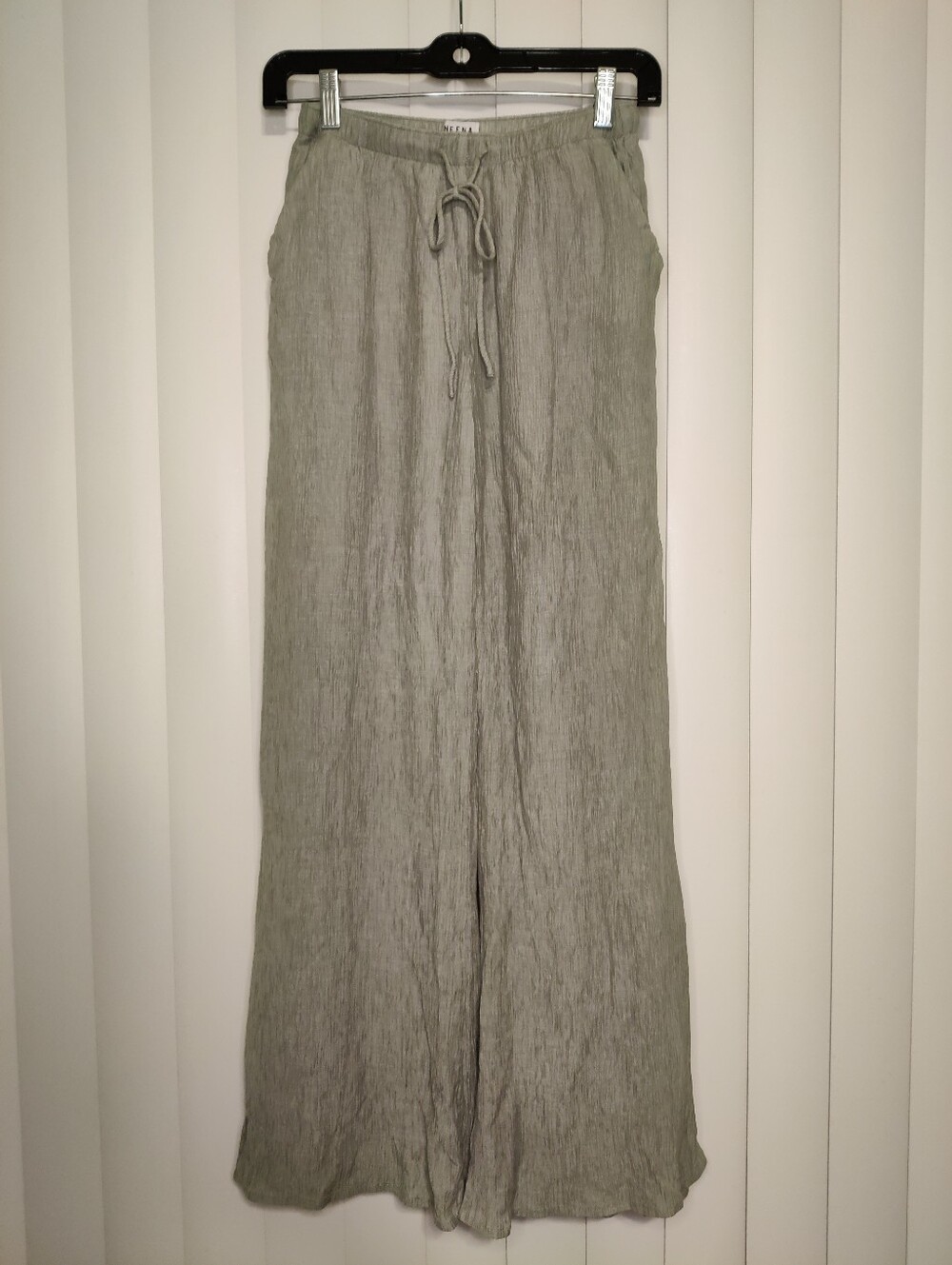 Neena Swim Sage Green Relaxed Wide-Leg Pants